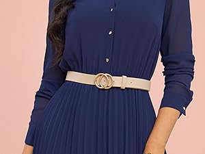 Ladies Business Belted Dress